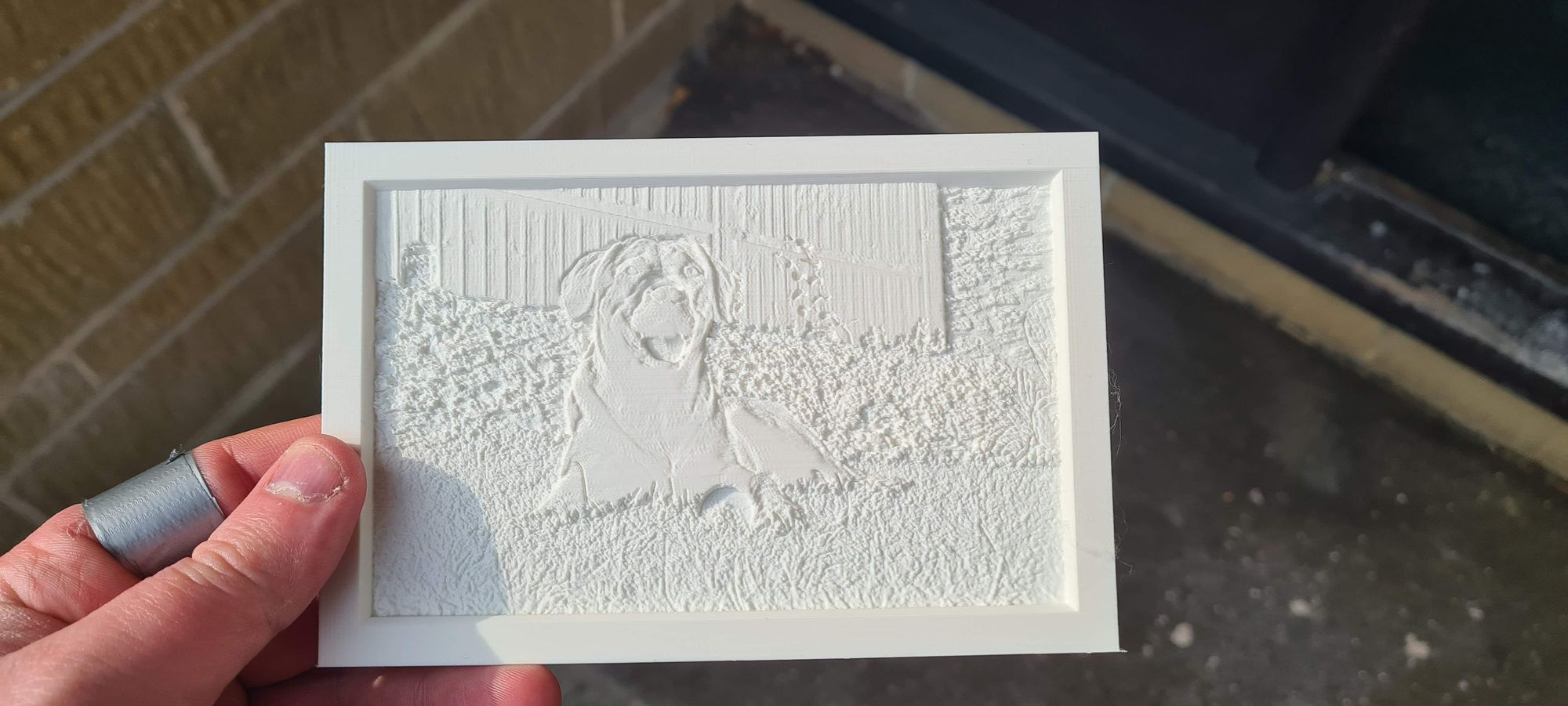 Lithophane with no light behind it.